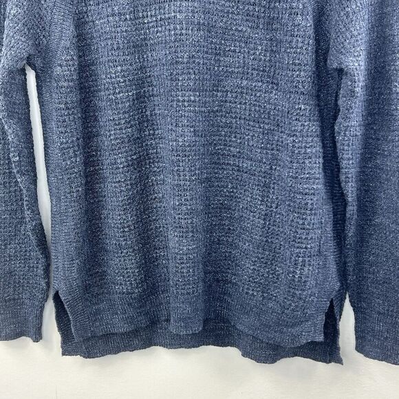 J. Crew Size Blue Linen Blend Knit Sweater Size S Lightweight Summer - Picture 4 of 9